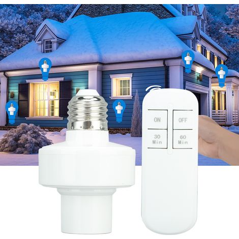 Lampenfassung mit Fernbedienung, E27-Fassung mit Fernbedienung für 100-W-LED-Lampen, ABS, 9,5 cm (1/5)