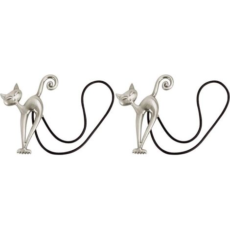 2 Pack Magnetic Curtain Tiebacks, Magnetic Curtain Tiebacks, Lovely Curtain Buckle Cat Pattern Curtain Clip Curtain Accessories for Home Living Room Bedroom Office