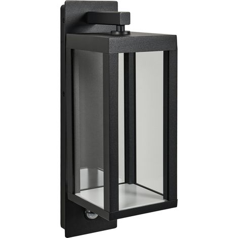 Lámpara LED de pared exterior estilo moderno con sensor de movimiento de aluminio negro Inver (1/5)