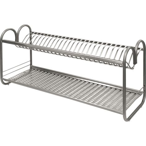 Geschirrschublade aus Edelstahl mit Seitenstützen, 70 cm (1/2)
