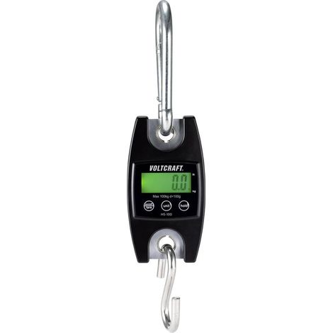 VOLTCRAFT HS-100 Bilancia a gancio HS-100 Portata max. 100 kg Risoluzione 100 g a batteria Nero (1/5)