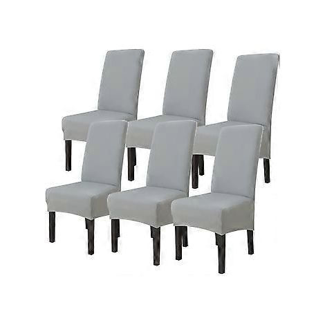 6-teiliges Set universeller Esszimmerstuhlüberzüge aus Stretch-Mikrofaser, waschbar, für Hochzeiten und Hotels