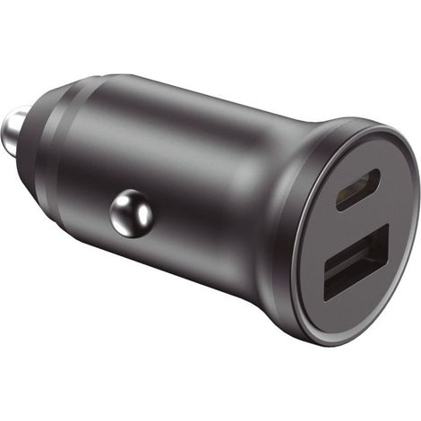 KSIX BXCRC20PD BLACK / CARGADOR USB-A + USB-C PARA COCHE 20W