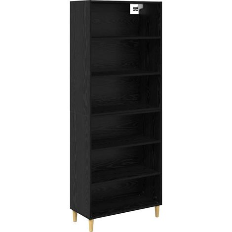 Maison Exclusive - Credenza Rovere Nero 69,5 x 32,5 x 180 cm Legno multistrato