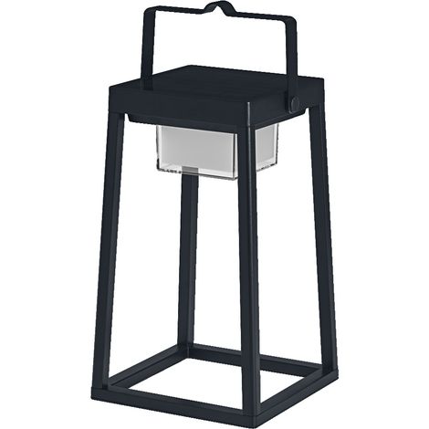 LEDVANCE Lampe de table solaire d'extérieur Bluetooth SMART+, blanc chaud 3000K + couleur, utilisable sans alimentation, jusqu'à 6,5 h d'autonomie à 100% de lumière, rechargeable, protection IP44,noir (1/5)