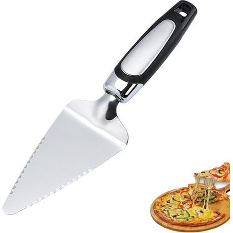 Pelle à pizza en acier inoxydable - Pelle à gâteaux - Pelle à pizza - Acier inoxydable - Compatible lave-vaisselle - Pelle à dessert - 6,5 cm x 25,5 cm (1/5)