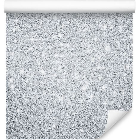 Papier peint à paillettes gris clair, blanc et gris 50x1000 cm (1/5)