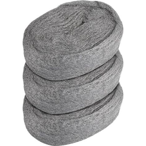 Paille de fer, Lot de 4 Laine d'acier 0000 Grade Fil de Nettoyage Wire Wool Polissage Acier Laine pour Nettoyage Polissage Entretien et Finition du Bois, Verre (1/4)