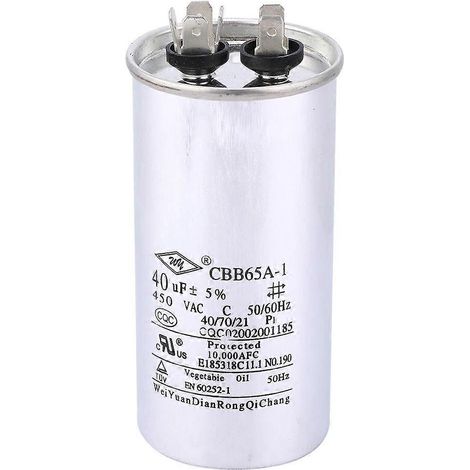 CBB65 40UF 450V Kondensator Aluminiumfolie Anlaufkondensator für Klimaanlage Waschmaschine