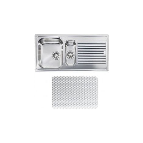 CM 011295.S1.01.2018 ZENITH Lavello da Incasso 1 Vasca e 1-2 Vaschetta con Gocciolatoio a Destra Acciaio Inox Antigraffio (100x50 cm) colore Inox (1/5)