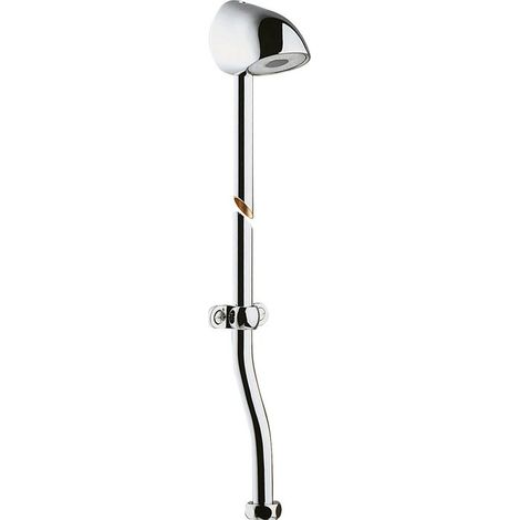 Presto – Pomme de douche fixe avec tube et collier – Finition métal – Pommeau rond 200mm – Filetage M 3/4' – Ensemble de douche encastré