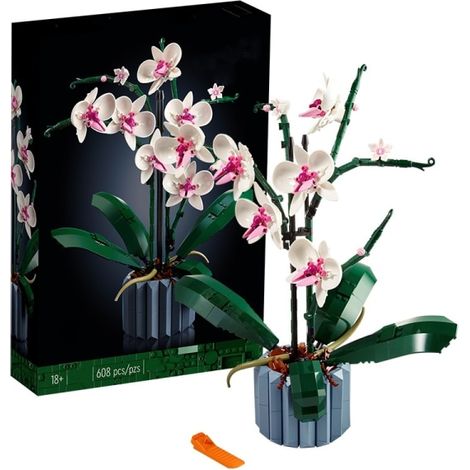 Bouquet de blocs de construction compatibles - Collection Orchidée Floral Girl - Jeu d'assemblage de fleurs stabilisées - Cadeau de Saint-Valentin