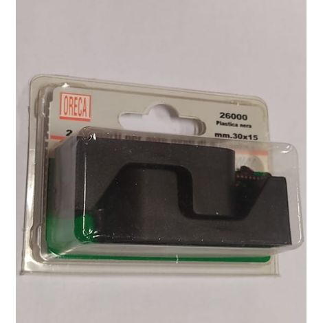 2 PEZZI - SUPPORTO PER ASTE OVALI DI ARMADIO 30x15MM - IN PLASTICA NERA - AVVITABILI ANCHE A SOFFITTO DI ARMADIO 
