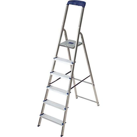 Stehleiter 6 Stufen - Maximale Arbeitshöhe 3.27m - GM/6