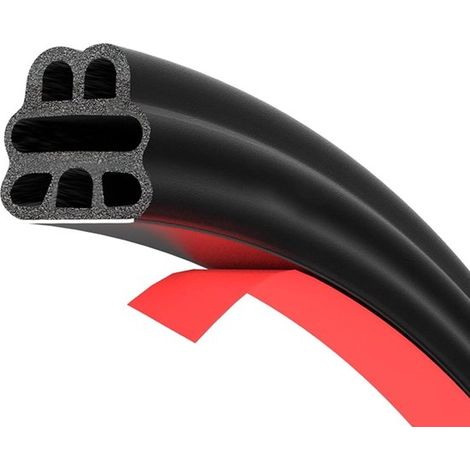 Burlete autoadhesivo de 5 m para puertas de coche,protección impermeable para bordes de puertas,capó y maletero (negro) (1/5)