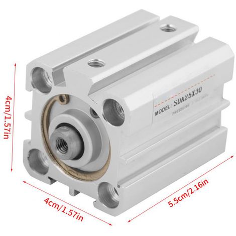 vérin pneumatique double effet compact en aluminium SDA 25x30 (1/5)