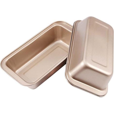 Molde de silicona antiadherente para pan (2 piezas), rectangular, para pasteles, para tartas rectangulares, juego de utensilios de cocina, moldes para hornear, cajas para hornear (1/5)