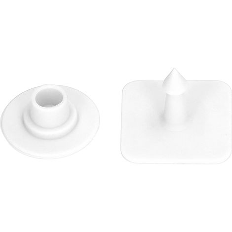 100 étiquettes auriculaires carrées vierges blanches pour l'identification du bétail (bovins, porcs, etc.). (1/5)