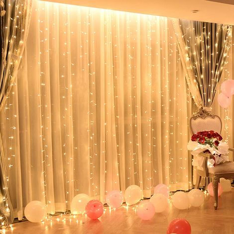600 LED 6 m x 3 m Vorhang-Lichterkette, Vorhang-Lichterkette, 8 Modi, wasserdicht, Frostschutzmittel, Fensterdekoration, Weihnachten, Hochzeit, Geburtstag, Zuhause, Terrasse, drinnen und draußen, warm (1/5)