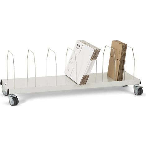 PROVOST - Chariot porte-cartons métallique gris Provost - 8 séparateurs - Charge jusqu'à 100 kg (1/2)