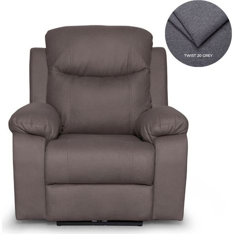 Poltrona reclinabile manuale in tessuto colore grigio - Chicago (1/5)
