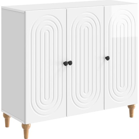 Credenza Bianco Lucido 89 x 34,5 x 80 cm Legno ingegnerizzato vidaXL