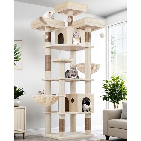 F82 Arbre a Chat Château 209 cm Plusieurs Couchés pour 2/3/4 Chat (1/5)