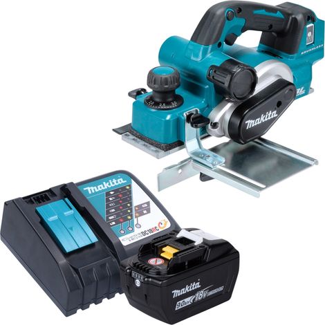 Rabot sans fil Makita DKP 181 Z 18 V 82 mm sans balais + 1 batterie 9,0 Ah + chargeur (1/5)