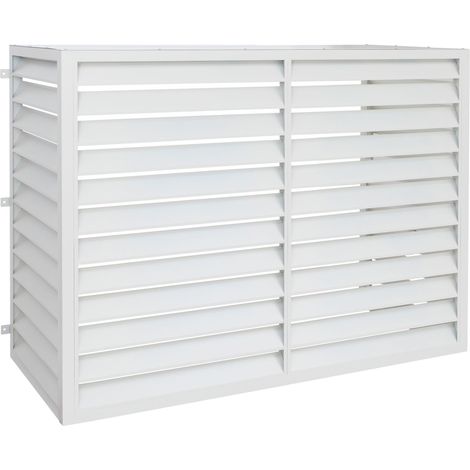 Verkleidung für Klimaanlage/Wärmetauscher HHG-573, Abdeckung Schutzgitter, Metall 132x175x75cm grau-weiß (1/5)