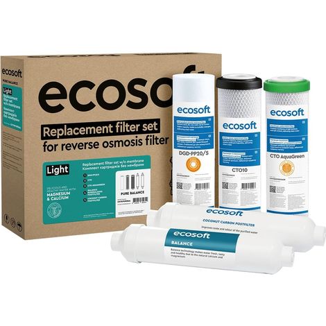 Filtre à osmose inverse - Set de recharges 6 étapes avec pompe intégrée - Eau potable domestique avec minéraliseur de calcium - Installation sous évier (1/5)