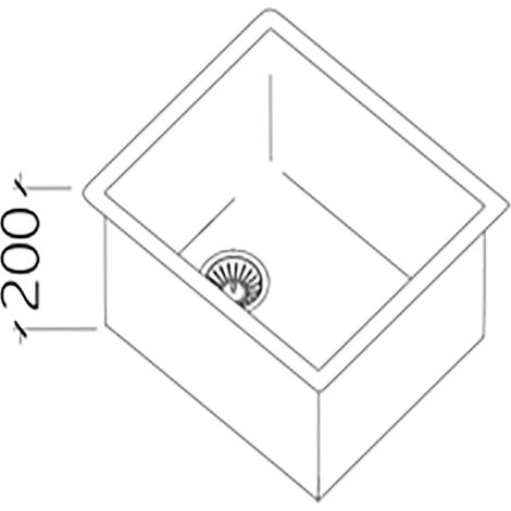 Option- Évier carré inox 400x400 mm intégré - Diamond