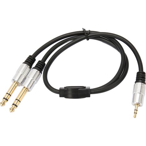 Câble répartiteur en Y double 3,5 mm vers 6,35 mm - Câble audio professionnel avec prise jack 3,5 mm vers 6,35 mm pour guitare, équipement de home cinéma et haut-parleurs