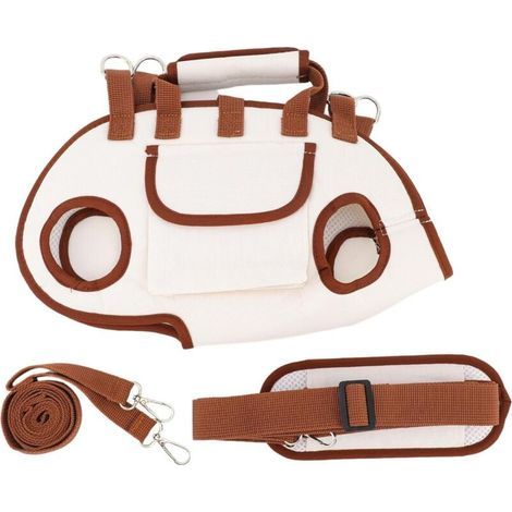 1 Harnais de transport pour chien, Sac en tissu Oxford, Bandoulière réglable, Structure en maille respirante, Pour promenades et voyages, Taille S-Chrom (1/4)
