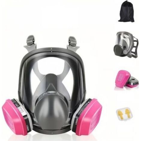 Masque respiratoire intégral réutilisable six-en-un, antibuée et anti-poussière, d'utilisation de gaz, de peinture, de poussière, de produits chimiques et autres, et pour la prévention de la grippe. (1/5)
