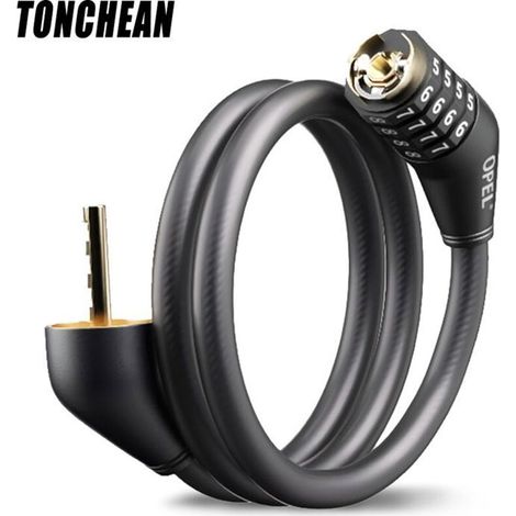 TONCHEAN Antivol Velo,Cadenas de velos Long 80mm x 12mm,Câble Antivol pour Vélo Scooter Motos Portail Vélo avec 4 Chiffres Int (1/5)