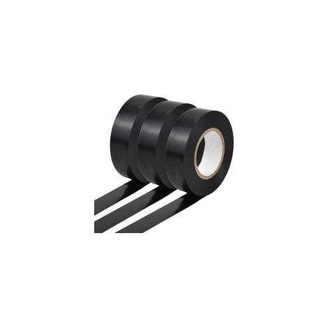 3 Rouleaux Isolant Ruban, 20 m x 19 mm Ruban Isolanté Noir, Haute Température la Résistance Adhésif Ruban, Ruban Adhésif Électricien de Chantier, Ruban en PVC pour Fils et Câbles Réparation