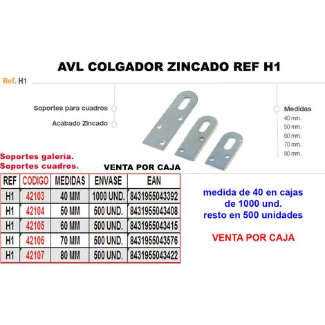 AVL H1 Cintre Plaqué Zinc 40 mm