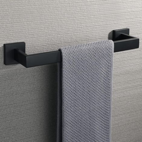 Wall Mounted Towel Rack Bathroom Towel Holder Towel Rail 40CM, 304 Stainless Steel Matte Black Finish (1/4)