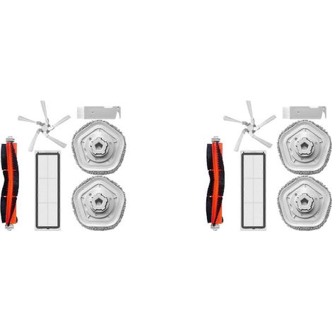 Lot de 2 pièces détachées pour le robot aspirateur et laveur autonettoyant Xiaomi Dreame Bot W10/W10 Pro : brosse latérale principale, filtre HEPA et lingettes de lavage. (1/5)