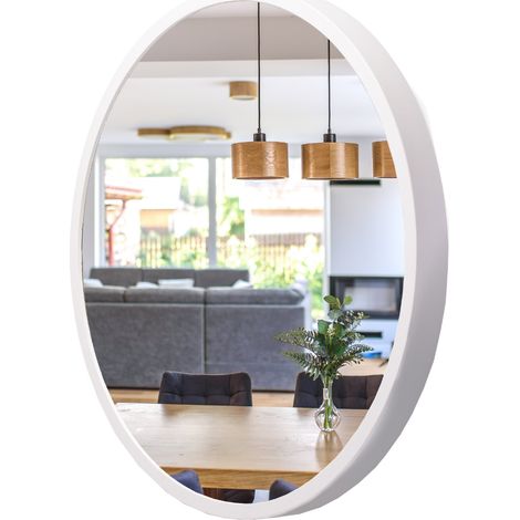 Espejo de ba帽o de pared LEJA redondo 575 BLANCO para recibidor o sal贸n ELEGANTE (1/5)