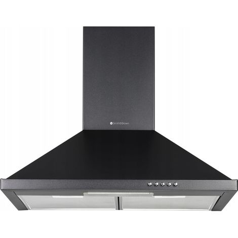 Wandmontierte Kaminhaube 60 cm, schwarz, LED