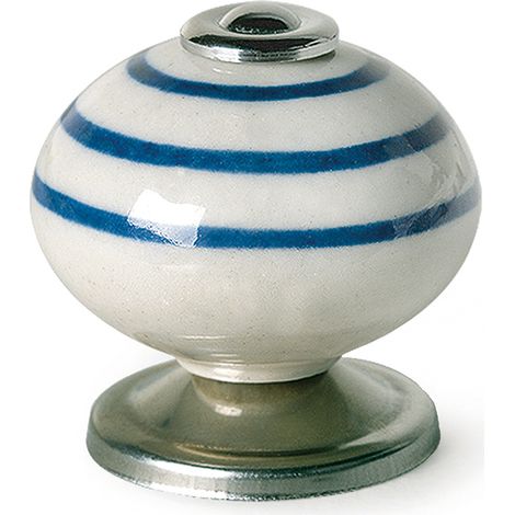 Pomo para Mueble  Estilo Decorativo  Fabricado en Porcelana - Acero  Acabado en Azul  Medidas 404036 mm  Sistema de Fijación Atornillado  Incluye Tornillos M4  4 Unidades - (1/2)