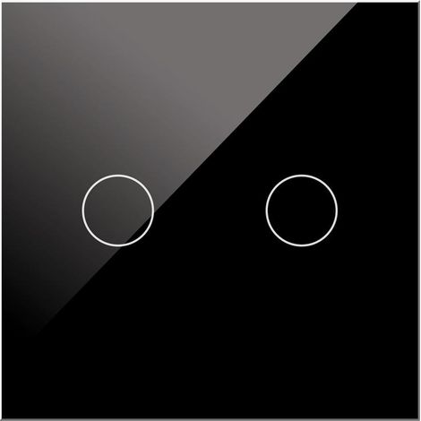 IluminaShop - Interruptor Tactil WiFi de Cristal Negro Empotrable Doble + Mecanismo con App Tuya (1/3)