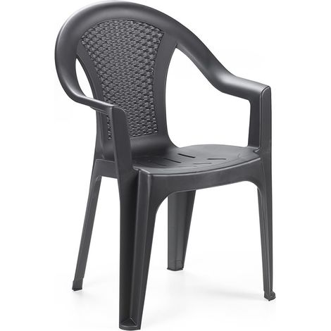 Stapelstuhl Ischia Rattan-Optik Anthrazit-MISC128AN