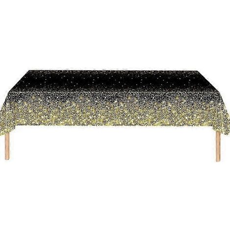 Nappe à pois dégradés, nappe dorée jetable en PE pour décorations de fête d'anniversaire, de départ à la retraite, de fiançailles, de bal masqué (1/2)