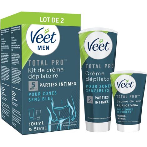 Lot de 2 Kits épilation Zones Intimes - 2 Crèmes Dépilatoire 100ml et 2 Baumes de Soin 50ml - Peaux Sensibles (1/5)
