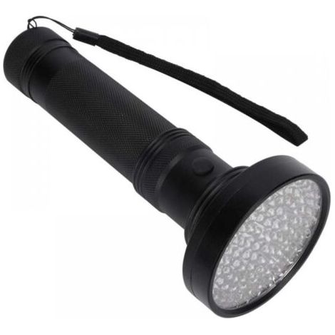 Lampe de poche UV 100 LED (noire), lampe de poche fluorescente pour la détection de billets de banque, de masques cosmétiques (1/4)