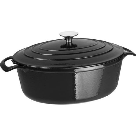 Cocotte ovale en fonte noire Vogue 5 L (1/5)