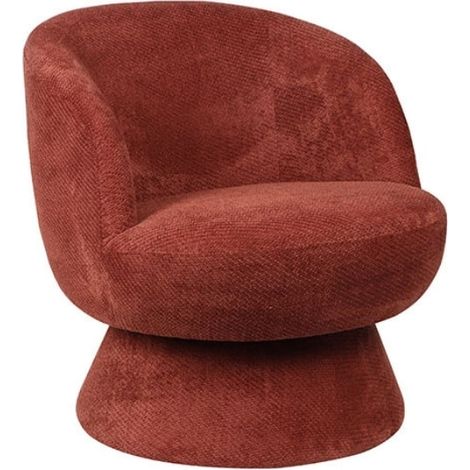 Fauteuil rond pivotant tissu prune Casita LADOGA