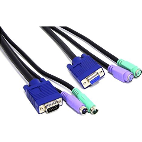BeMatik - Cable VGA Teclado Ratón ATX 15m (M/H)